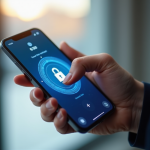 Personne entrant un code 3D Secure sur une application bancaire