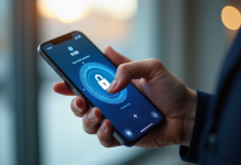 Personne entrant un code 3D Secure sur une application bancaire