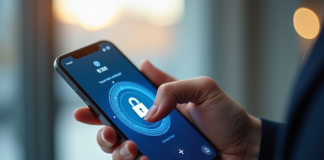Personne entrant un code 3D Secure sur une application bancaire