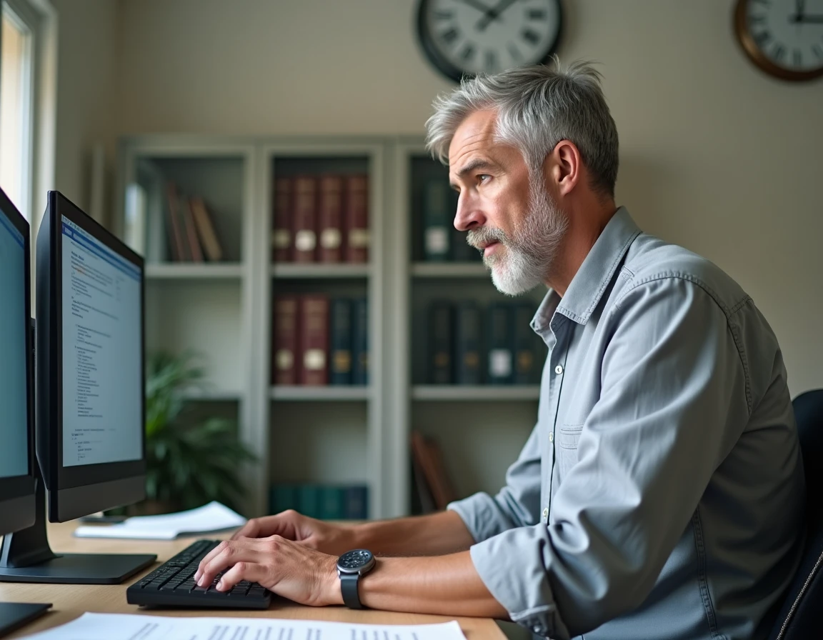 Homme consultant un guide de dépannage pour résoudre un problème de connexion à l'intranet académique