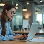Tests A/B de Google : fonctionnement et avantages à connaître Jeune femme analysant résultats de test ab au bureau