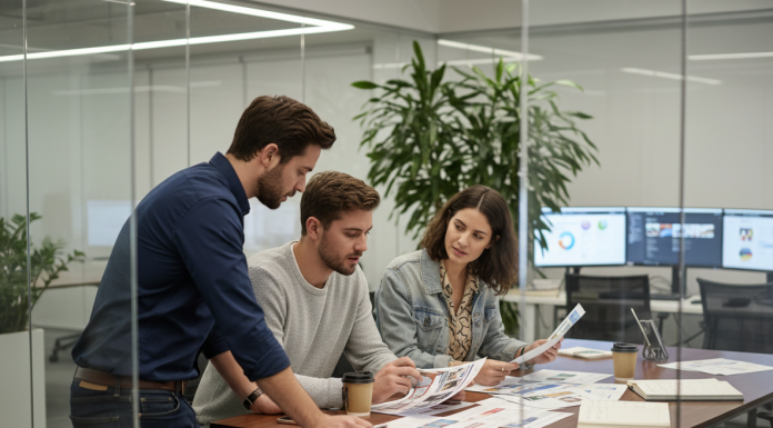 7 critères clés pour sélectionner la bonne agence pour votre refonte web Groupe de professionnels en réunion dans un bureau moderne