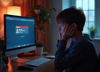 Jeune gamer frustré face à un écran avec erreur 429 Roblox