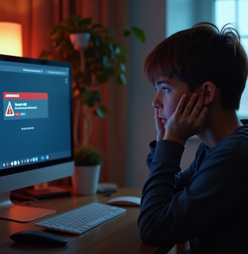 Jeune gamer frustré face à un écran avec erreur 429 Roblox
