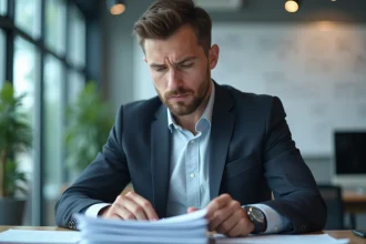 Homme IT en concentration dans un bureau moderne