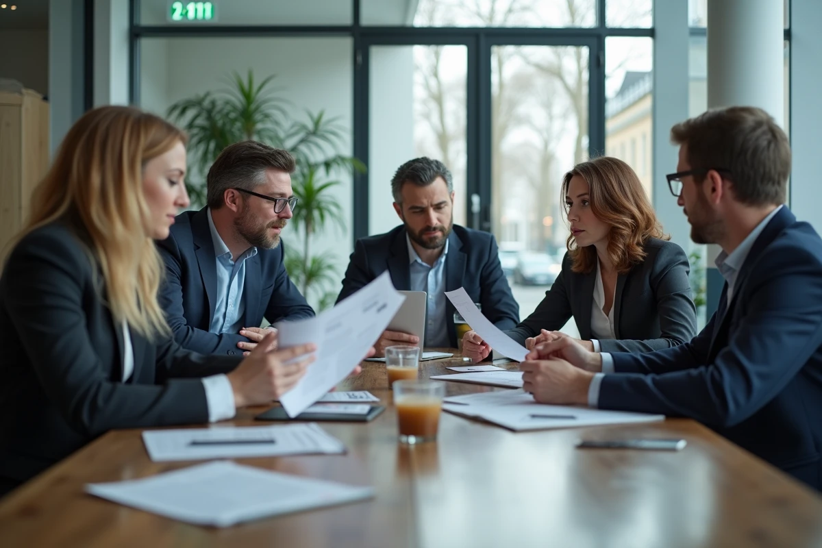 Groupe de professionnels en réunion à Lyon